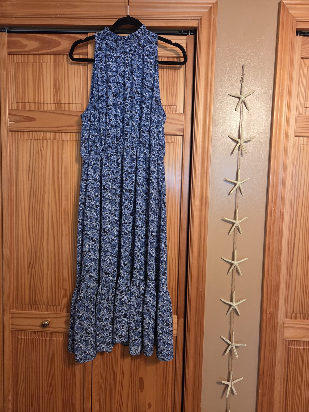 Michael Kors Blue Floral Midi Dress